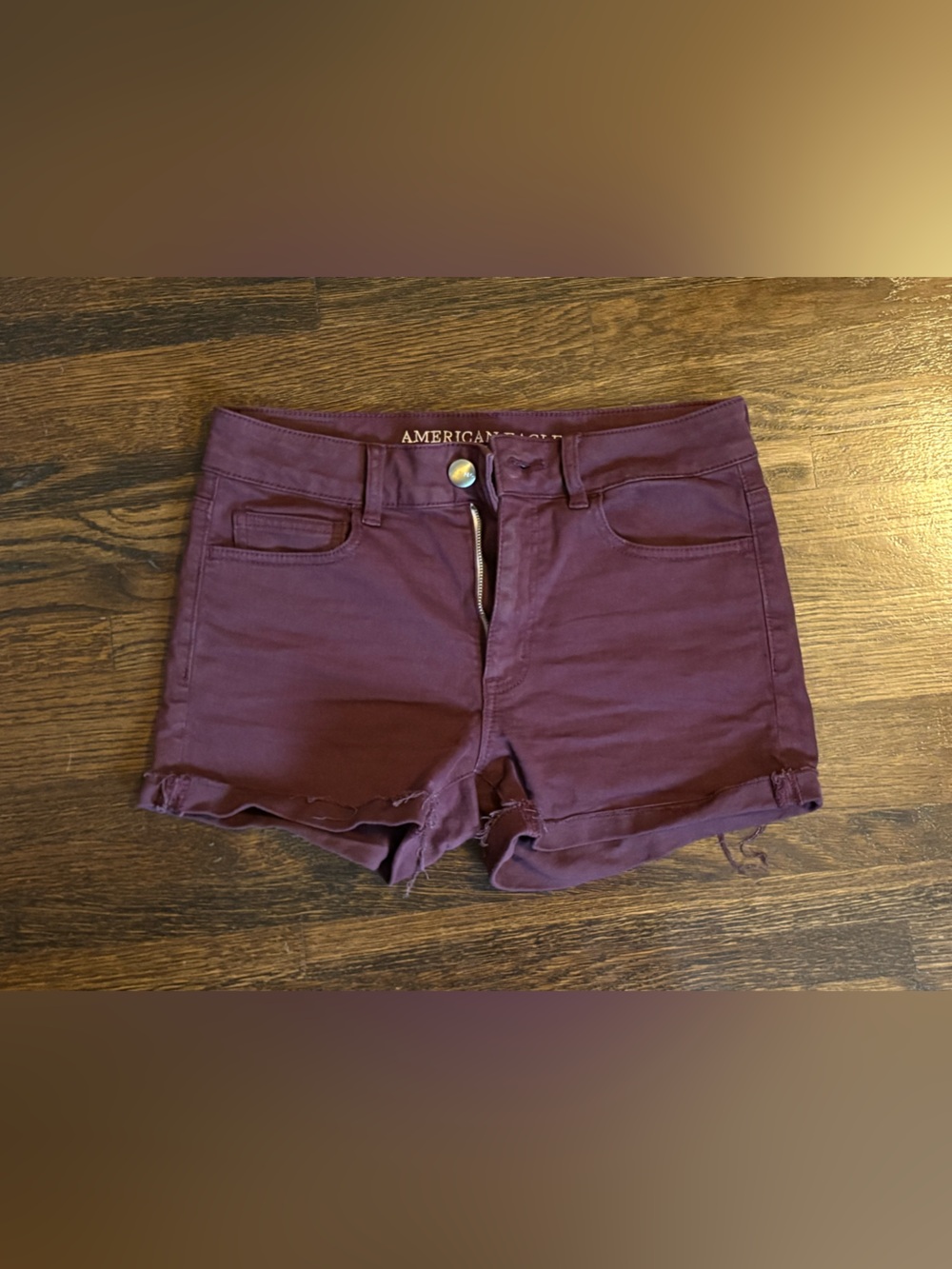 American Eagle Outfitters Plum Colored High-Rise Denim Shorts